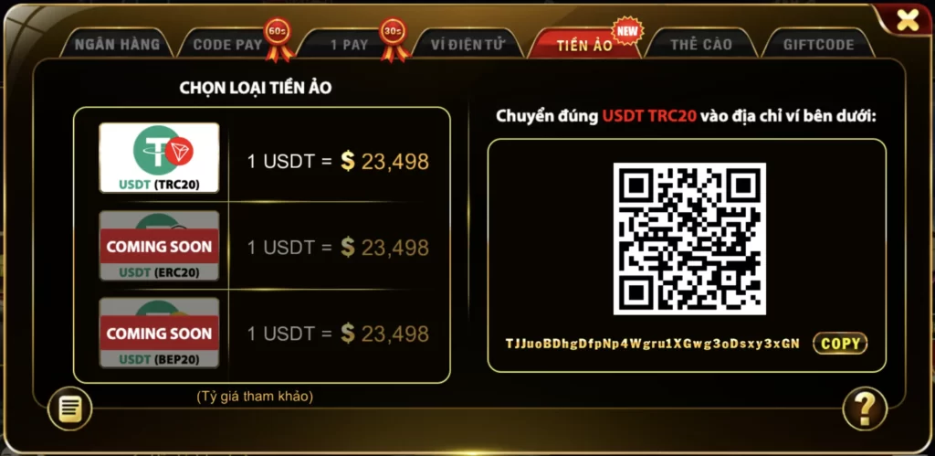 Nạp tiền Hit Club bằng tiền ảo